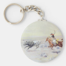 Cowboys from the Bar Triangle by CM Russell Keychains