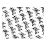 Cowboys sur un tricycle carte postale