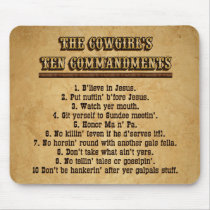 Cowgirl 10 Commandments MOUSEPAD