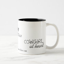 "Cowgirl at Heart" Customize it! Mugs