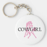 Cowgirl Bronc Horse (pink horse version) Key Chains