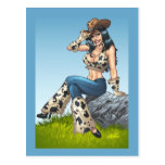 Cowgirl Country Girl Pinup by Al Rio Post Cards