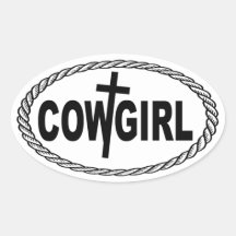 Cowgirl Cross Euro Style Sticker