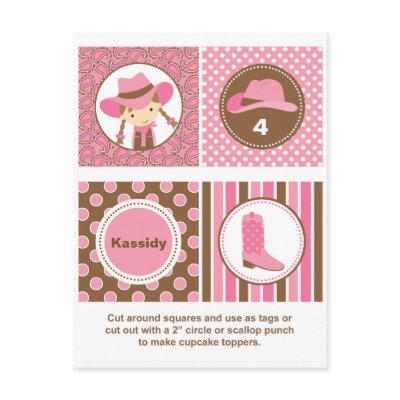 Cowgirl Cupcake Toppers by cocoamintprints