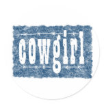 Cowgirl - Faded Blue Background stickers