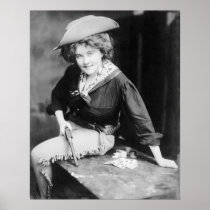 Cowgirl Gambler: 1909 Print