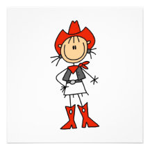 Cowgirl in Red T-shirts and Gifts Announcement