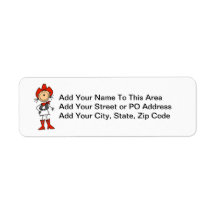 Cowgirl in Red T-shirts and Gifts Custom Return Address Label