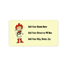 Cowgirl in Red T-shirts and Gifts Labels