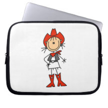 Cowgirl in Red T-shirts and Gifts Laptop Computer Sleeve