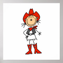 Cowgirl in Red T-shirts and Gifts Poster