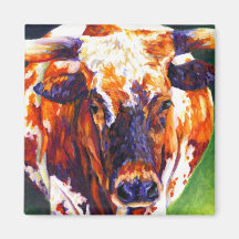 Cowgirl - Longhorn Cow Magnets