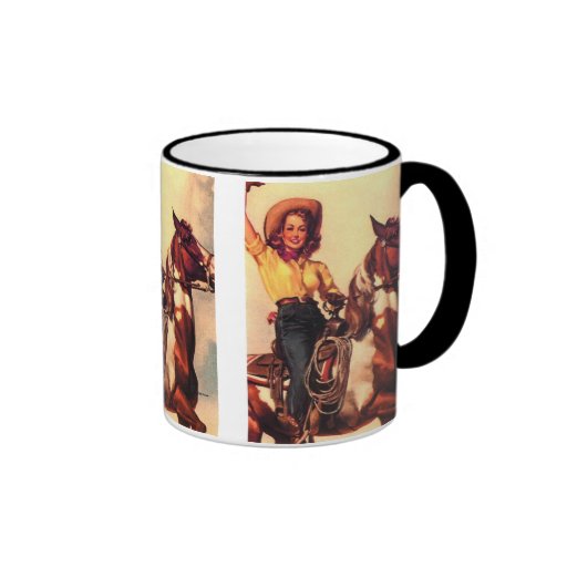 Cowgirl on Her Horse Coffee Mugs
