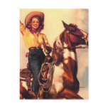 Cowgirl on Her Horse Postcard