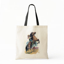 Cowgirl on Horse Tote Bags