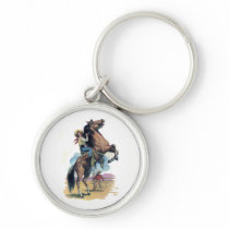 Cowgirl on Horse Keychain