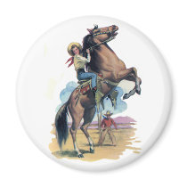 Cowgirl on Horse Magnets