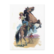 Cowgirl on Horse Postcard