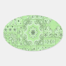Cowgirl Paisley Bandana Lime Stickers