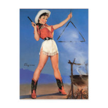 Cowgirl Pin-Up 1 Post Card