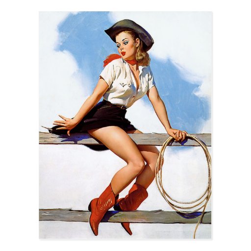 Cowgirl Pinup Post Cards