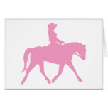 Cowgirl Riding Her Horse (pink) Card