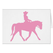 Cowgirl Riding Her Horse (pink) Card