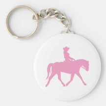 Cowgirl Riding Her Horse (pink) Key Chains