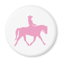 Cowgirl Riding Her Horse (pink)