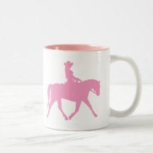 Cowgirl Riding Her Horse (pink) Mug
