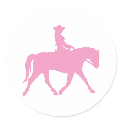 Cowgirl Riding Her Horse (pink) by dogsandhorses