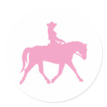 Cowgirl Riding Her Horse (pink) stickers