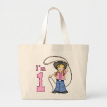 Cowgirl Roper 1st Birthday Tote Bags