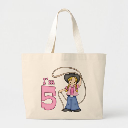 Cowgirl Roper 5th Birthday Canvas Bag