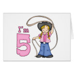 Cowgirl Roper 5th Birthday Cards
