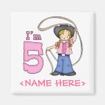 Cowgirl Roper 5th Birthday Magnet