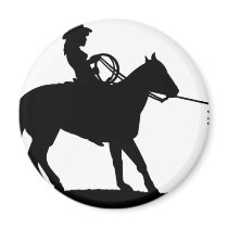 Cowgirl Roping Cowboy Refrigerator Magnets