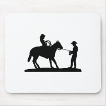 Cowgirl Roping Cowboy Mouse Pad
