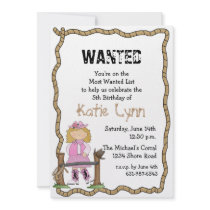 Cowgirl Roundup Birthday Party Invitation