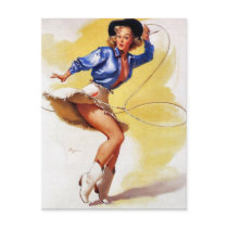 Cowgirl with Lasso Pin-Up Postcard