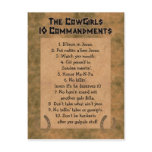 Cowgirls 10 Commandments POSTCARD