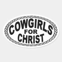 Cowgirls for Christ Euro Style Oval Sticker