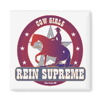 Cowgirls Reining Horse Magnet