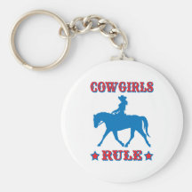 Cowgirls Rule (red/blue) Keychains