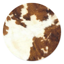 Cowhide Print Cowboy Up! Stickers