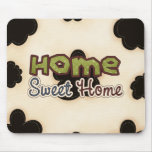 Cowhide Print Home Sweet Home Mouse Pad