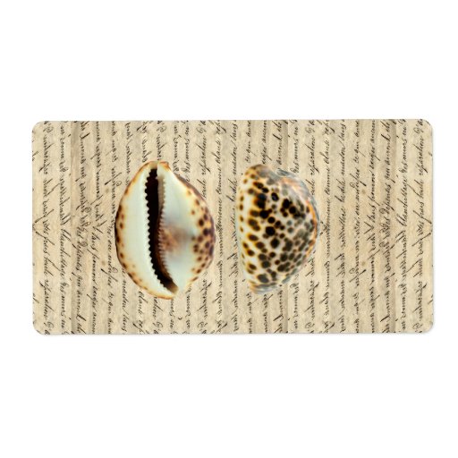 Cowrie shells personalized shipping label