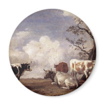 Cows by Potter Refrigerator Magnet