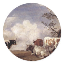Cows by Potter Round Stickers