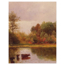 Cows In A Watering Landscape Albert Bierstadt Full Color Flyer